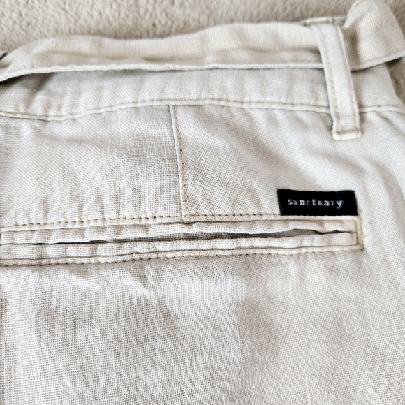 Sanctuary Women's 100% Linen Tie-Waist Shorts Beige Size 27 - Picture 12 of 14